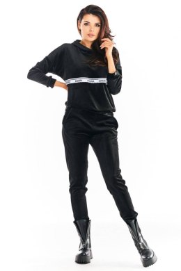 Spodnie Damskie Model A372 Black Welur - awama Awama