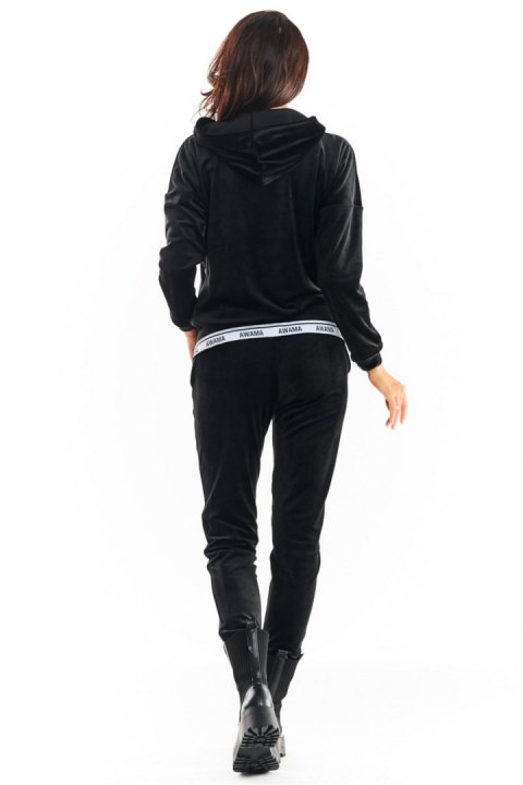 Spodnie Damskie Model A372 Black Welur - awama Awama Spodnie Damskie Model A372 Black Welur - awama Awama