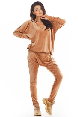 Spodnie Damskie Model A377 Beige Welur - awama Awama