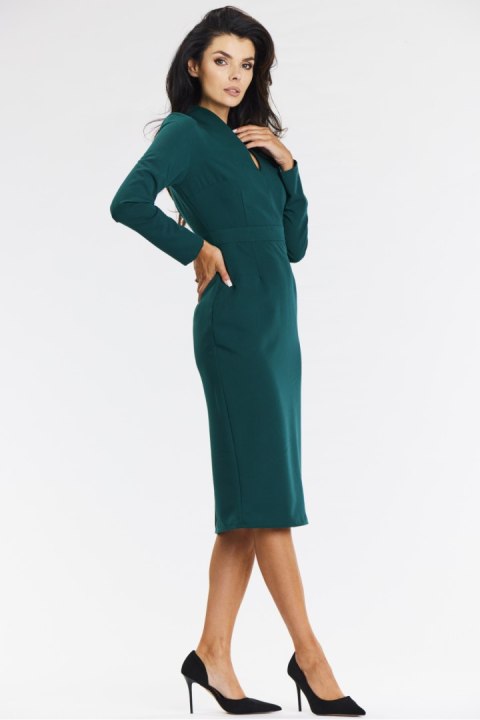 Sukienka Model A667 Bottle Green - awama Awama Sukienka Model A667 Bottle Green - awama Awama