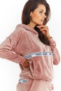 Bluza Damska Model A371 Pink Welur - awama Awama Bluza Damska Model A371 Pink Welur - awama Awama