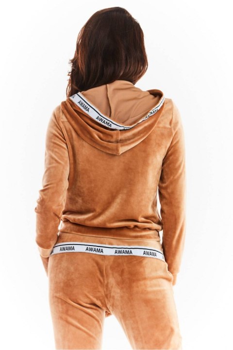 Bluza Damska Model A373 Beige Welur - awama Awama Bluza Damska Model A373 Beige Welur - awama Awama