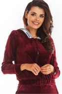 Bluza Damska Model A373 Bordo Welur - awama Awama Bluza Damska Model A373 Bordo Welur - awama Awama