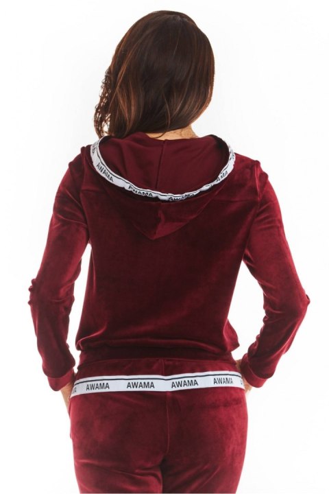 Bluza Damska Model A373 Bordo Welur - awama Awama Bluza Damska Model A373 Bordo Welur - awama Awama