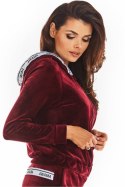 Bluza Damska Model A373 Bordo Welur - awama Awama Bluza Damska Model A373 Bordo Welur - awama Awama
