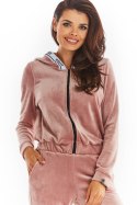 Bluza Damska Model A373 Pink Welur - awama Awama Bluza Damska Model A373 Pink Welur - awama Awama