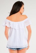 Bluzka Model A437 White - awama Awama Bluzka Model A437 White - awama Awama