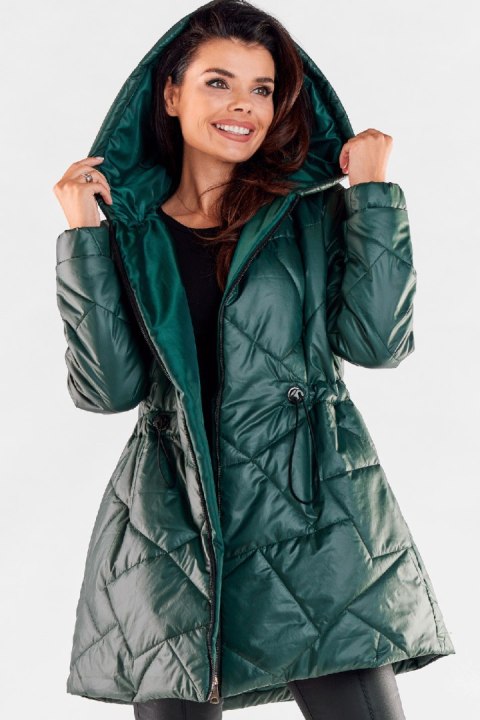 Kurtka Damska Model A540 Bottle Green - awama Awama Kurtka Damska Model A540 Bottle Green - awama Awama