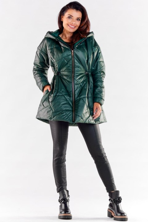 Kurtka Damska Model A540 Bottle Green - awama Awama Kurtka Damska Model A540 Bottle Green - awama Awama