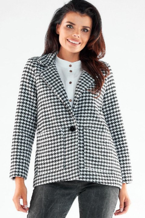 Kurtka Damska Model A545 Houndstooth - awama Awama Kurtka Damska Model A545 Houndstooth - awama Awama