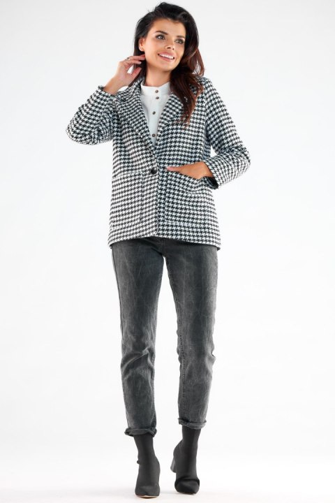 Kurtka Damska Model A545 Houndstooth - awama Awama Kurtka Damska Model A545 Houndstooth - awama Awama
