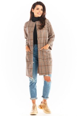 Płaszcz Damski Model A367 Brown Krata - awama Awama