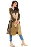 Płaszcz Damski Model A463 Khaki - awama Awama Płaszcz Damski Model A463 Khaki - awama Awama