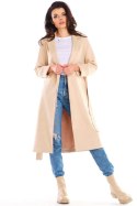 Płaszcz Damski Model A464 Beige - awama Awama Płaszcz Damski Model A464 Beige - awama Awama