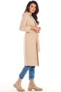 Płaszcz Damski Model A464 Beige - awama Awama Płaszcz Damski Model A464 Beige - awama Awama