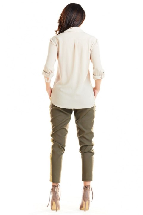 Spodnie Damskie Model A270 Khaki - awama Awama Spodnie Damskie Model A270 Khaki - awama Awama