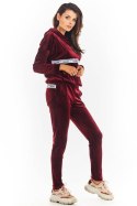 Spodnie Damskie Model A372 Bordo Welur - awama Awama Spodnie Damskie Model A372 Bordo Welur - awama Awama