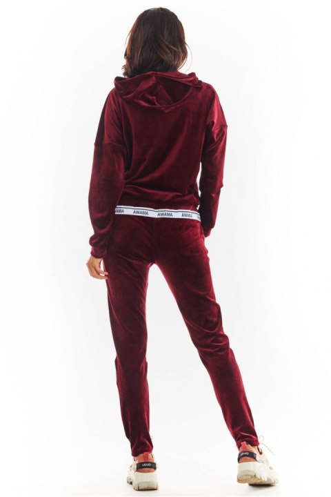 Spodnie Damskie Model A372 Bordo Welur - awama Awama Spodnie Damskie Model A372 Bordo Welur - awama Awama