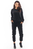 Spodnie Damskie Model A375 Black - awama Awama Spodnie Damskie Model A375 Black - awama Awama