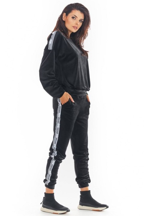 Spodnie Damskie Model A375 Black - awama Awama Spodnie Damskie Model A375 Black - awama Awama