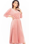 Sukienka Model A407 Welur Pink - awama Awama Sukienka Model A407 Welur Pink - awama Awama