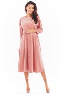 Sukienka Model A407 Welur Pink - awama Awama Sukienka Model A407 Welur Pink - awama Awama