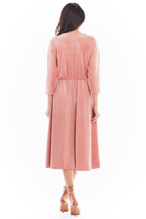 Sukienka Model A407 Welur Pink - awama Awama Sukienka Model A407 Welur Pink - awama Awama
