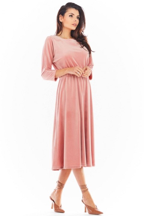 Sukienka Model A407 Welur Pink - awama Awama Sukienka Model A407 Welur Pink - awama Awama
