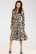Sukienka Model A468 Beige/Black Hearts - awama Awama