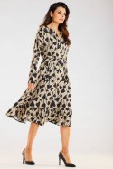 Sukienka Model A468 Beige/Black Hearts - awama Awama