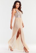Sukienka Model A486 Beige - awama Awama Sukienka Model A486 Beige - awama Awama