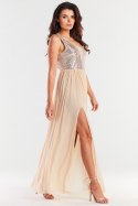 Sukienka Model A486 Beige - awama Awama Sukienka Model A486 Beige - awama Awama