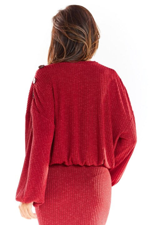 Sweter Damski Model A318 Bordo - awama Awama Sweter Damski Model A318 Bordo - awama Awama