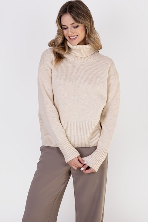 Golf Damski Model SWE291 Beige - MKM MKM Golf Damski Model SWE291 Beige - MKM MKM