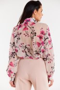 Koszula Damska Model A513 Cherry Flowers - awama Awama Koszula Damska Model A513 Cherry Flowers - awama Awama