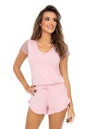 Piżama Damska Model Celine 1/2 Powder Pink - Donna Donna Piżama Damska Model Celine 1/2 Powder Pink - Donna Donna