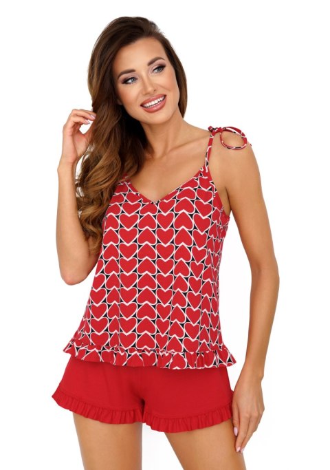 Piżama Damska Model Love 1/2 Red - Donna Donna Piżama Damska Model Love 1/2 Red - Donna Donna