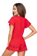 Piżama Damska Model Mika 1/2 Red - Donna Donna Piżama Damska Model Mika 1/2 Red - Donna Donna