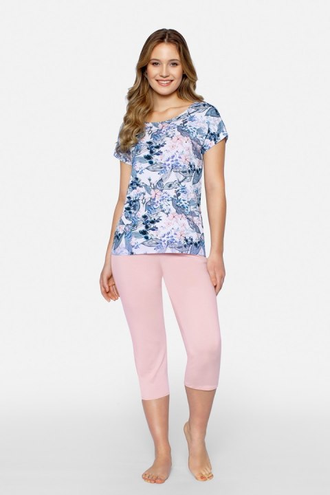 Piżama Damska Model Primavera Blue/Pink - Babella Babella Piżama Damska Model Primavera Blue/Pink - Babella Babella