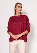 Sweter Damski Model SWE040 Bordo - MKM MKM Sweter Damski Model SWE040 Bordo - MKM MKM