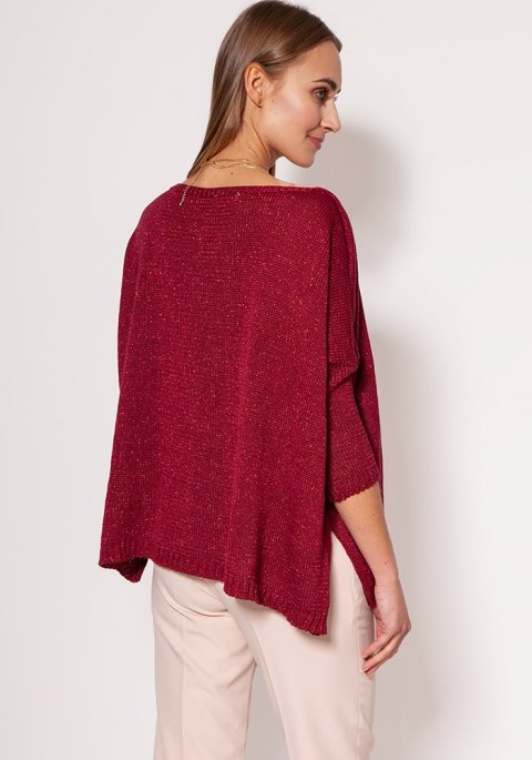 Sweter Damski Model SWE040 Bordo - MKM MKM Sweter Damski Model SWE040 Bordo - MKM MKM
