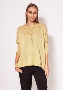 Sweter Damski Model SWE040 Gold - MKM MKM Sweter Damski Model SWE040 Gold - MKM MKM