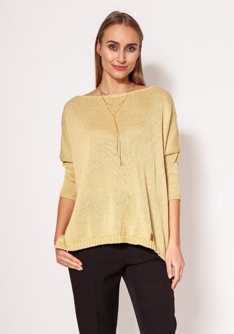 Sweter Damski Model SWE040 Gold - MKM MKM Sweter Damski Model SWE040 Gold - MKM MKM