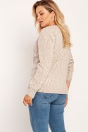 Sweter Damski Model SWE244 Beige Melange - MKM MKM Sweter Damski Model SWE244 Beige Melange - MKM MKM