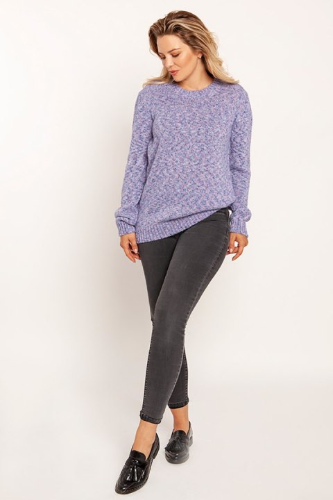Sweter Damski Model SWE244 Blue Melange - MKM MKM Sweter Damski Model SWE244 Blue Melange - MKM MKM