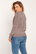 Sweter Damski Model SWE244 Pink Melange - MKM MKM Sweter Damski Model SWE244 Pink Melange - MKM MKM