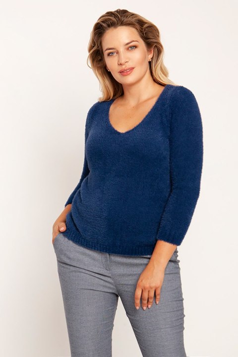 Sweter Damski Model SWE249 Navy - MKM MKM Sweter Damski Model SWE249 Navy - MKM MKM