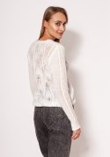 Sweter Damski Model SWE267 Ecru - MKM MKM Sweter Damski Model SWE267 Ecru - MKM MKM