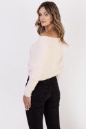 Sweter Damski Model SWE277 Ecru - MKM MKM Sweter Damski Model SWE277 Ecru - MKM MKM