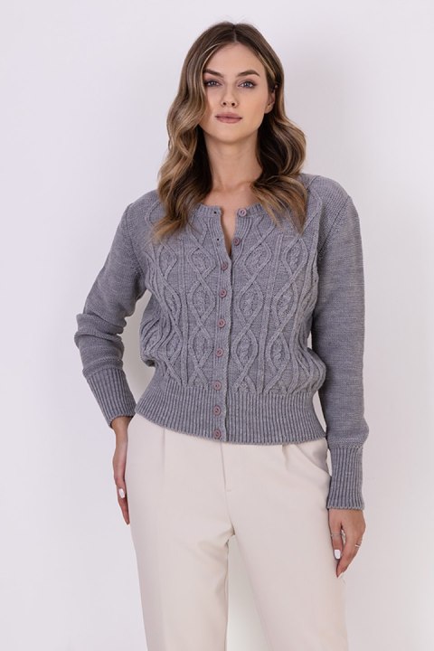Sweter Damski Model SWE317 Grey - MKM MKM Sweter Damski Model SWE317 Grey - MKM MKM